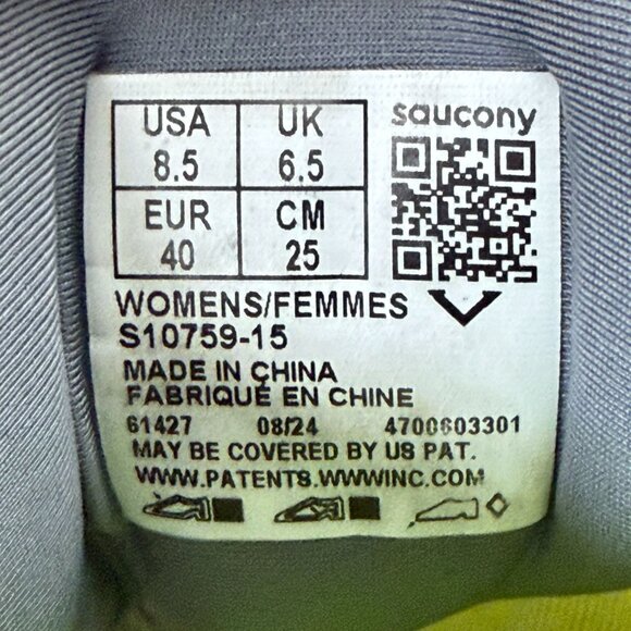 Saucony Triumph 20 Athletic Running Shoes Womens 8.5 Gray Blue Yellow Low Top - Picture 5 of 10